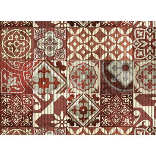 TAPETE TROPICAL AZULEJO CERÂMICA 43 CM KAPAZI C/ 1 METRO