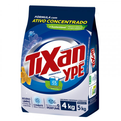 Detergente Em Pó Primavera 4 KG Tixan Ype Com 1 Unidade