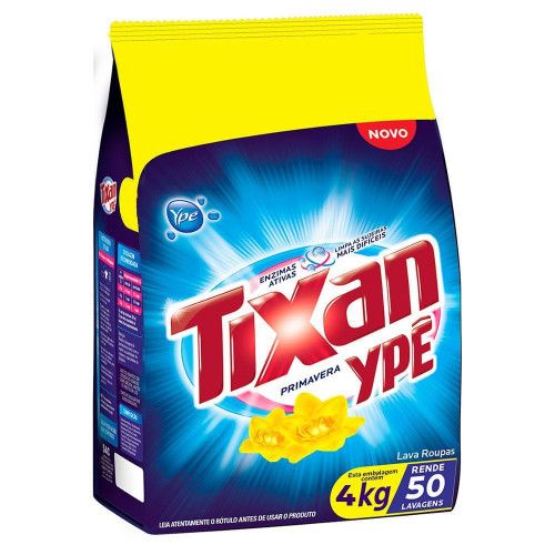 Detergente Em Pó Primavera 4 KG Tixan Ypê Fd Com 4 Unidades