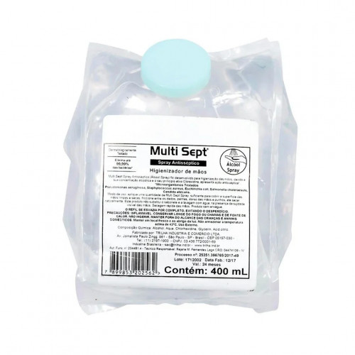 ALCOOL ESPUMA 70% 400 ML EXACCTA ANTISSEP - HC-PAE400 BAG UN COM 1 UN