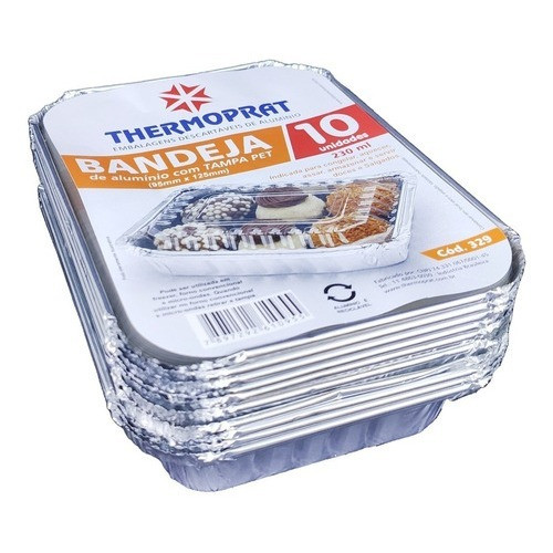 BANDEJA ALUMINIO TP PET 230 ML THERMO - 329 CX COM 900 UN