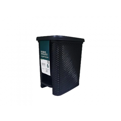 LIXEIRA C/PEDAL 6 LTS PRETA LINE - 2024 UN COM 1 UN