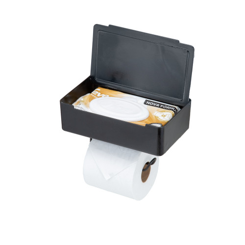 Suporte Papel Higiênico Lenço Suporte p/ Celular Preto 8380