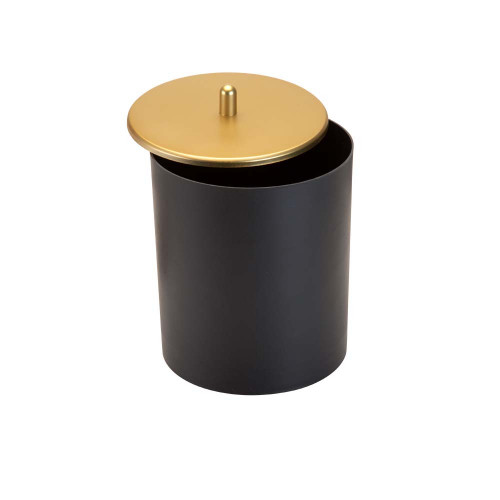 Lixeira Cesto De Lixo Banheiro Pia 5Litros Cor Preto/dourado