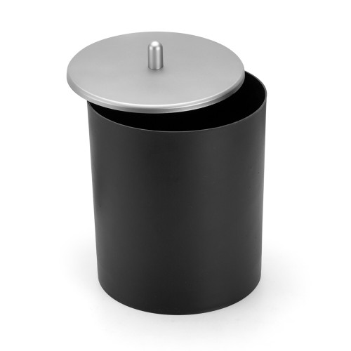 Lixeira Cesto De Lixo Banheiro Pia 5Litros Cor Preto/prata