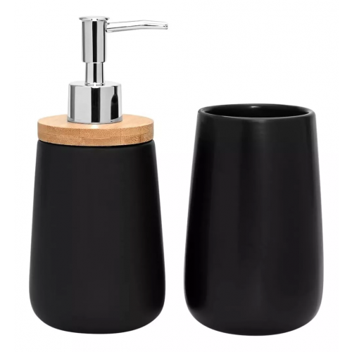 JG DE BANHEIRO BAMBU BLACK 2 PCS BH20315 - 7461 JG COM 2 UN