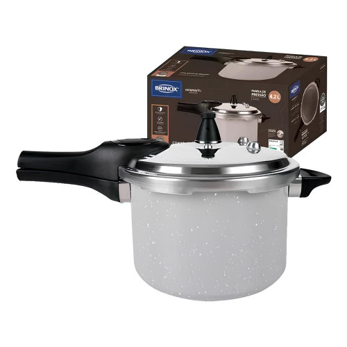 Panela Pressão Cinza Antiaderent Ceramic 4,2L Indução Brinox