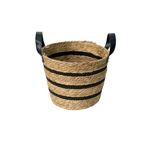 Cesto De Fibra Natural e Algodão C/ Alça Multiuso 28X22 3006