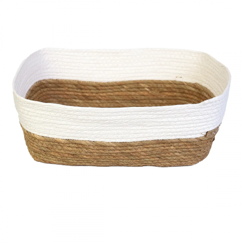 Cesto Organizador Fibra Natural Decorativo 35x28x13cm 3048