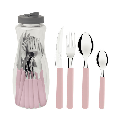 FAQUEIRO INOX 16 PCS GAMBOA ROSA TRAMONTI - 23197/300 UN COM 16 UN