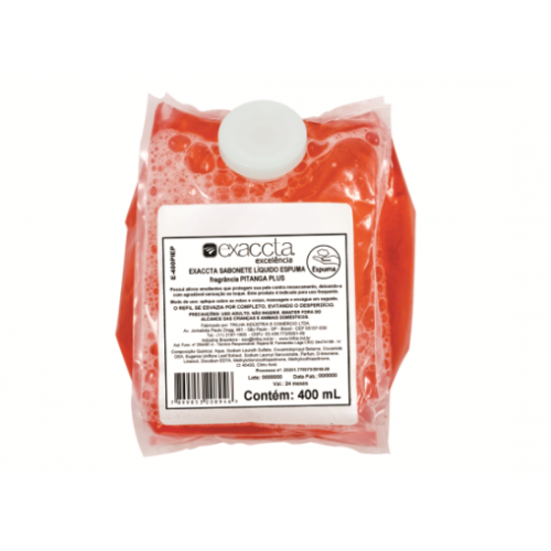 SABONETE LIQ 400 ML ESPUMA PITANGA EXACCT - E-P400EPI UN COM 1 UN