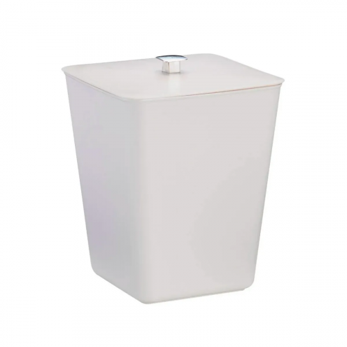 LIXEIRA QUADRADA C/TP E ARAMADO 7LTS ARTH - 5090-BRANCA UN COM 1 UN