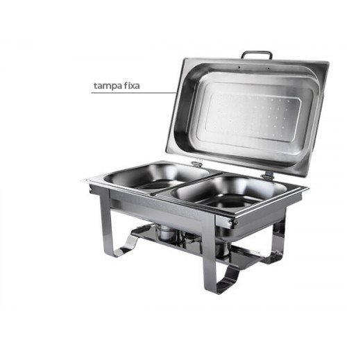 RECHAUD INOX 2 CUBAS VICTORIA TAMPA FIXA - GP274 UN COM 1 UN