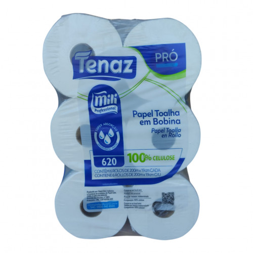 TOALHA PAPEL BOB 6x19x200 M 100 % CEL MIL - 620 - 27GR PRO FD COM 6 UN