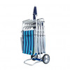 Carrinho de Praia Mor até 15KG com Porta Objetos e Mesa Azul
