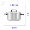 Panela Meia Pressão Banho Maria em Alumínio  N° 22 Ramos