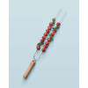 Espeto Duplo 65cm Aço Carbono Cromado Churrasco Mor