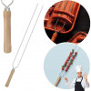 Espeto Duplo 65cm Aço Carbono Cromado Churrasco Mor