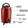 Botijão Térmico Garrafão 12l Grande Invicta Água Suco Café Cor Vermelho