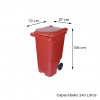 Container Lixeira Plástico Injetado Com Rodas 240L Vermelho