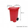Container com Rodas 120 Litros Vermelho - JSN