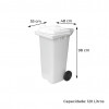 Container com Rodas 120 Litros Branco - JSN