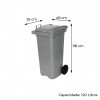 Container com Rodas 120 Litros Cinza - JSN