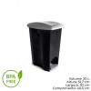 Lixeira Plastica C/ Pedal 30 Litros EcoBlack Plasutil (3496)
