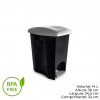 Lixeira Plástica Com Pedal Ecoblack 14 Litros Plásútil 3495