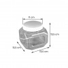 POTE MULTIUSO PET C/ TAMPA PP 13,5CMx13,5CMx13,5CM 1.800 ML COLORIDO GALVANOTEK CX C/ 24 UN (G1050)