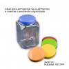POTE MULTIUSO PET C/ TAMPA PP 13,5CMx13,5CMx22CM 3,400 ML COLORIDO GALVANOTEK CX C/ 24 UN (G1053)