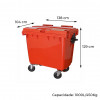 Lixeira 1000L Condomínio Predial Container Plastico Vermelho