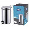 LIXEIRA C/PEDAL INOX 12 LTS AGATA MOR - 1 UNIDADE