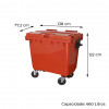 Container Plástico 660 Lts - Reforçado - Contentor Vermelho