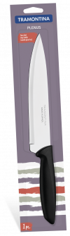 Faca Chef Tramontina Plenus Lâmina Aço Inox Cabo Preto 8"