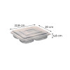 Marmita 810ml Freezer/Microondas 3 Divisórias - G323 C/100un