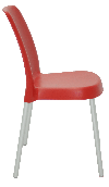 Cadeira Plástica Vanda Vermelha E Pernas Alumínio Tramontina