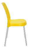 Cadeira Plástica Vanda Amarela C/ Pernas Alumínio Tramontina