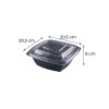 100 Unid Bandeja Quadrada Com Tampa 1300 Ml G337 Galvanotek Cor Preto