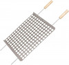 Grelha Moeda Inox P/churrasco 40x50 Cm C/cabo De Madeira Mor