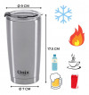 Copo Térmico Inox Tampa Vedação 580 Ml Linha Premium Ônix