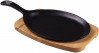 Conjunto Tábua de Madeira e Chapa De Ferro Fundido Mix Grill