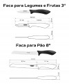 Jogo De Facas Tramontina Aço Inox Affilata Preto 7 Pç