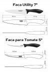 Jogo De Facas Tramontina Aço Inox Affilata Preto 7 Pç