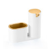 Dispenser para Detergente e Bucha Branco e Dourado-arthi