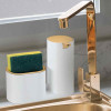 Dispenser para Detergente e Bucha Branco e Dourado-arthi