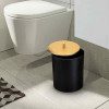 Lixeira Cesto De Lixo Banheiro Pia 5Litros Cor Preto/dourado