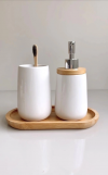 JG DE BANHEIRO BAMBU WHITE 2 PCS BH20101 - 7087 JG COM 2 UN