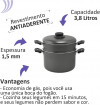 Panela Cozimento Vapor Vaporella 20 Antiaderente 3x1 Grafite